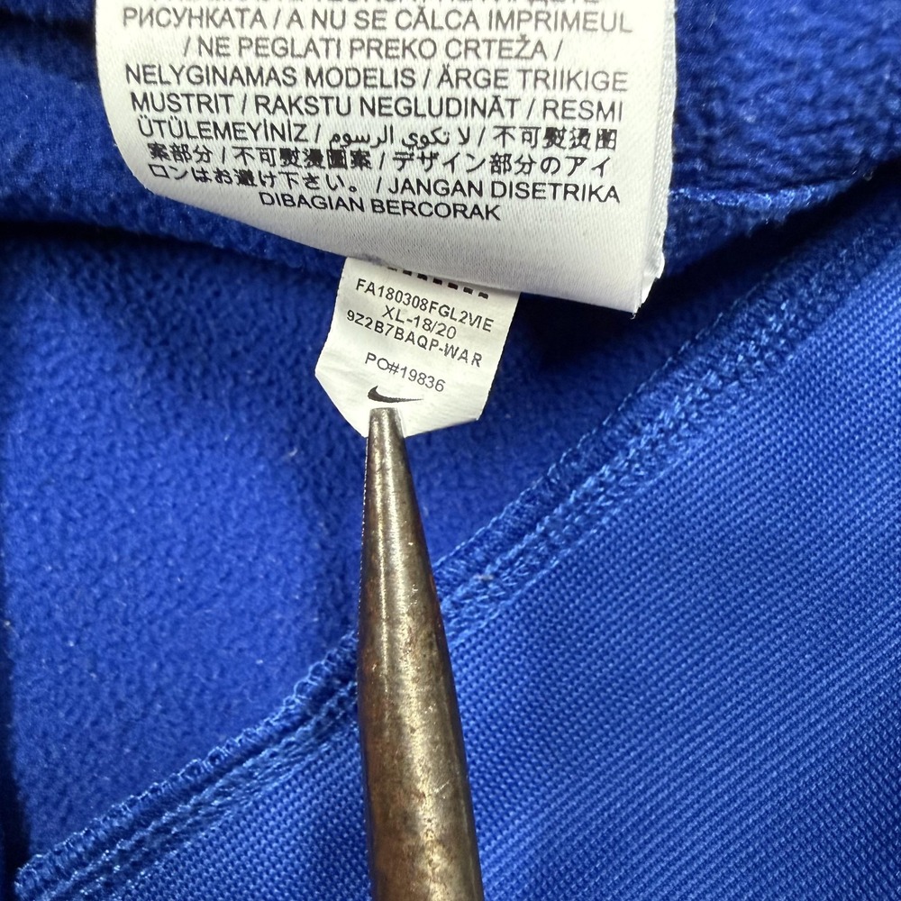 Golden State Warriors Hoodie Boys XL Blue NBA Basketball Nike Dri Fit Pullover - Picture 7 of 13